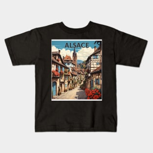 Alsace France Vintage Poster Tourism 3 Kids T-Shirt
